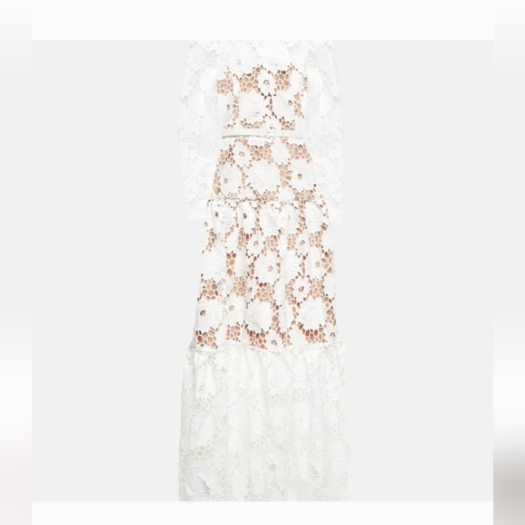 Self-Portrait Dresses & Skirts - Self-Portrait White 3D Maxi Dress